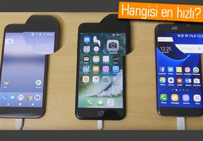 GALAXY S7 EDGE, İPHONE 7 PLUS VE GOOGLE PİXEL XL ŞARJ TESTİNDE!